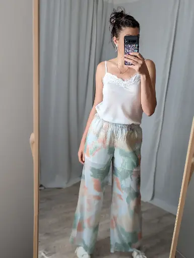 Pantalon fluide couleur pastel