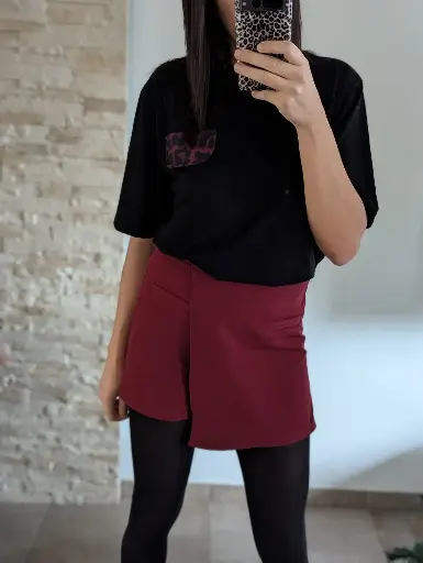 Jupe short bordeaux
