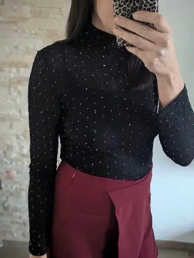 Sous pull pailleté noir