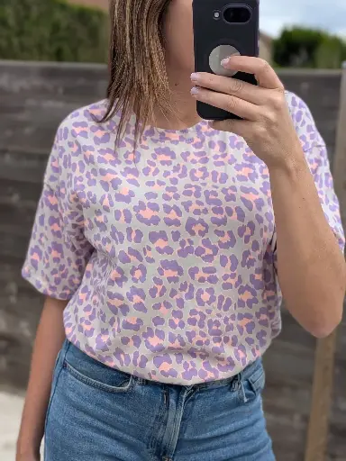 T-shirt Leopard violet